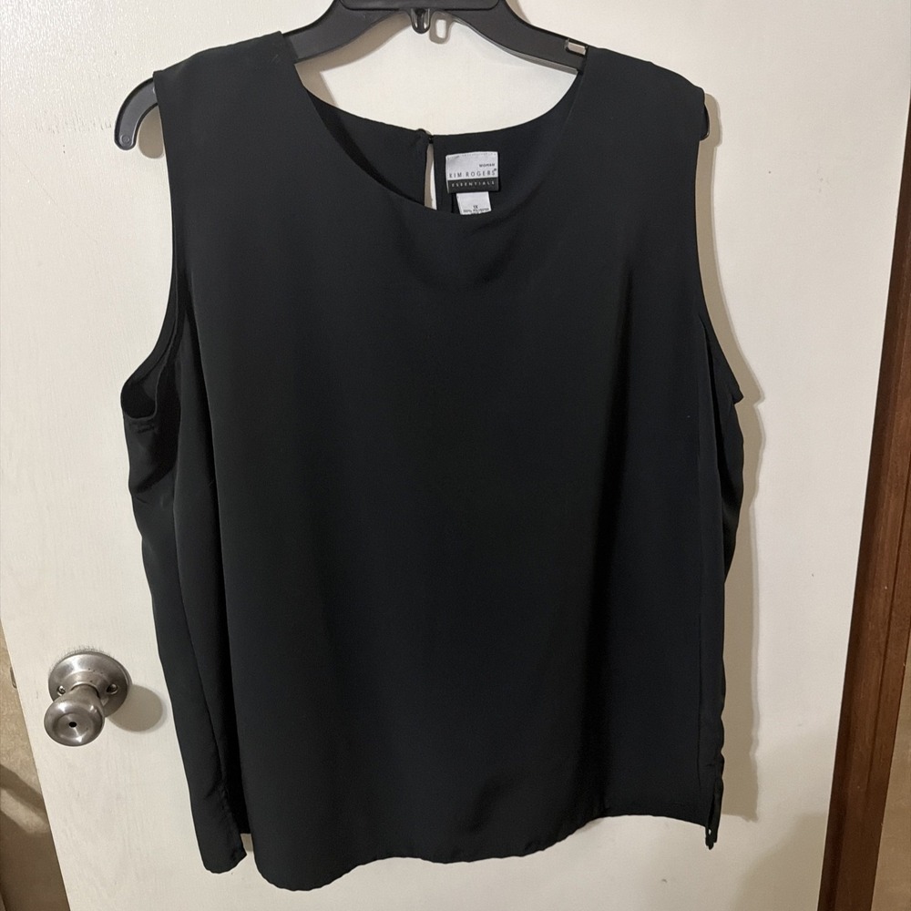 Kim Rogers Essentials  Black Sleeveless Blouse Size 1X EUC